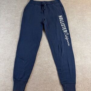 Hollister Navy Joggers with Logo 1336